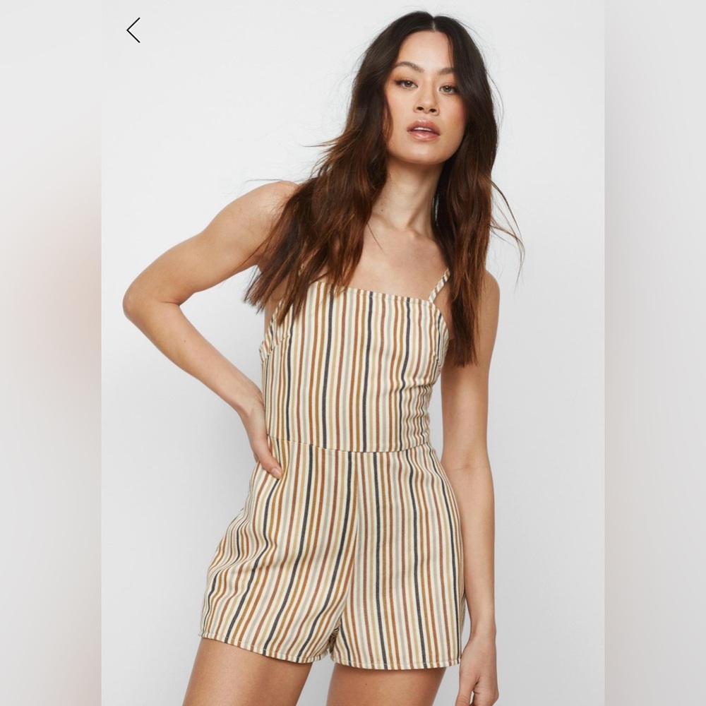 Nasty Gal Twill Flippy Hem Playsuit